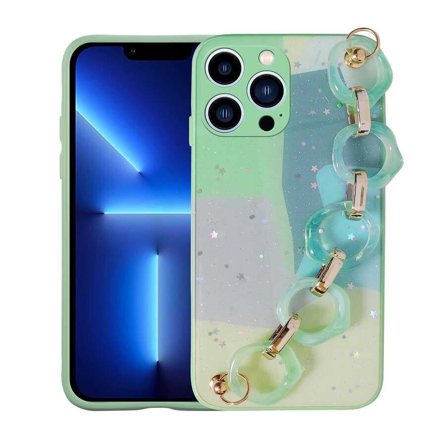 Apple iPhone 12 Pro Max Kılıf Simli Desenli El Askılı Tutacaklı Zore Elsa Silikon Kapak