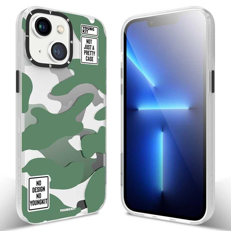 Apple iPhone 13 Kılıf YoungKit Kamuflaj Serisi Kapak