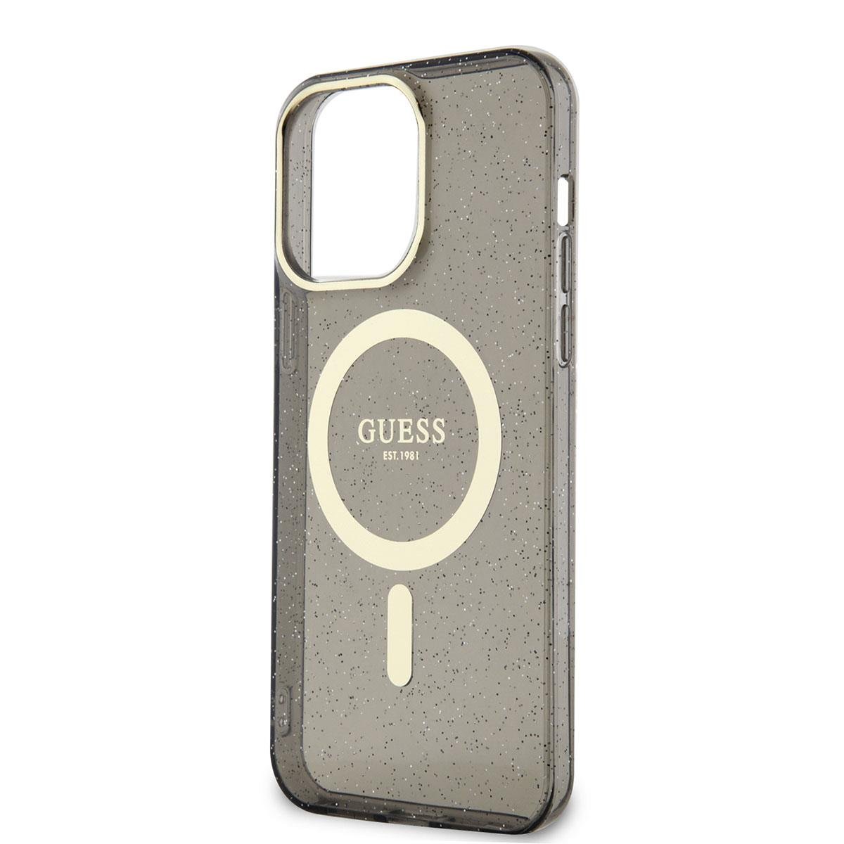 Apple iPhone 13 Pro Kılıf GUESS M-safe Şarj Özellikli Glitter Kapak
