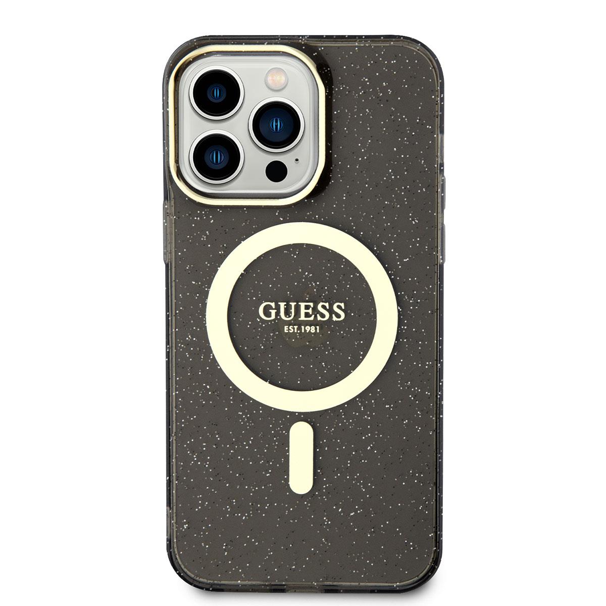Apple iPhone 13 Pro Kılıf GUESS M-safe Şarj Özellikli Glitter Kapak