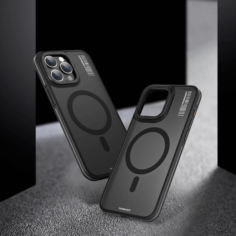 Apple iPhone 13 Pro Max Kılıf M-safe Şarj Özellikli Youngkit Rock Sand Serisi Kapak