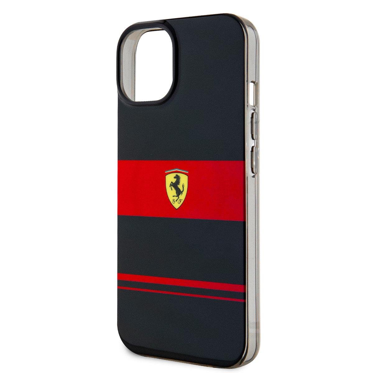 Apple iPhone 14 Kılıf Ferrari Orjinal Lisanslı M-safe Şarj Özellikli Yatay Çizgili Dizayn Kapak