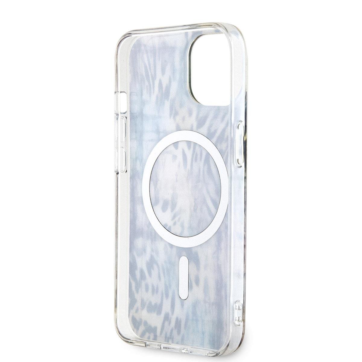 Apple iPhone 14 Kılıf GUESS M-safe Şarj Özellikli Leopar Desenli Kapak