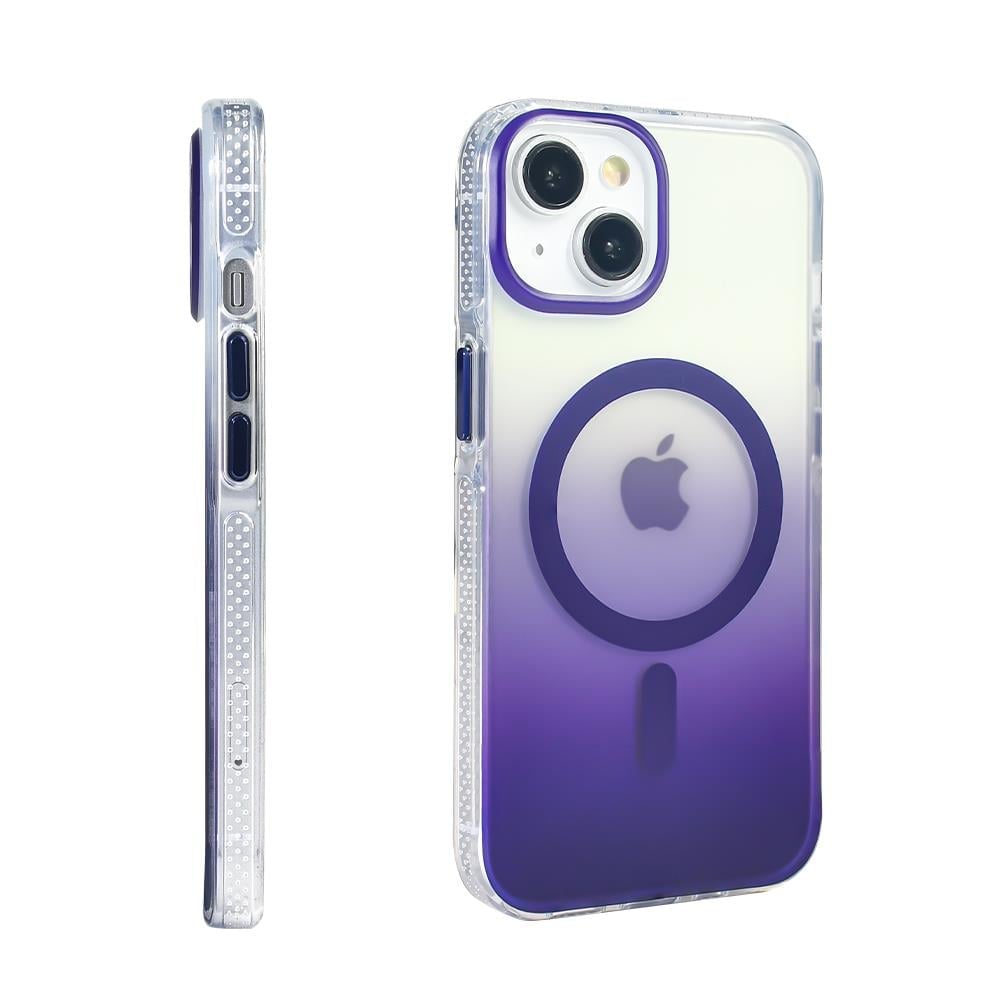 Apple iPhone 14 Kılıf M-safe Şarj Özellikli Transparan Renk Geçişli Zore Toros Kapak