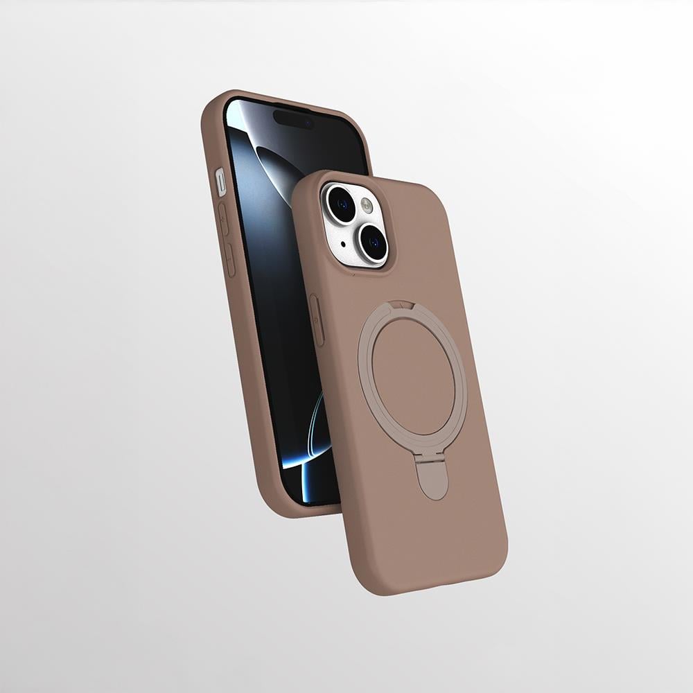 Apple iPhone 14 Kılıf M-safe Şarj Özellikli Standlı Zore Samara Kapak