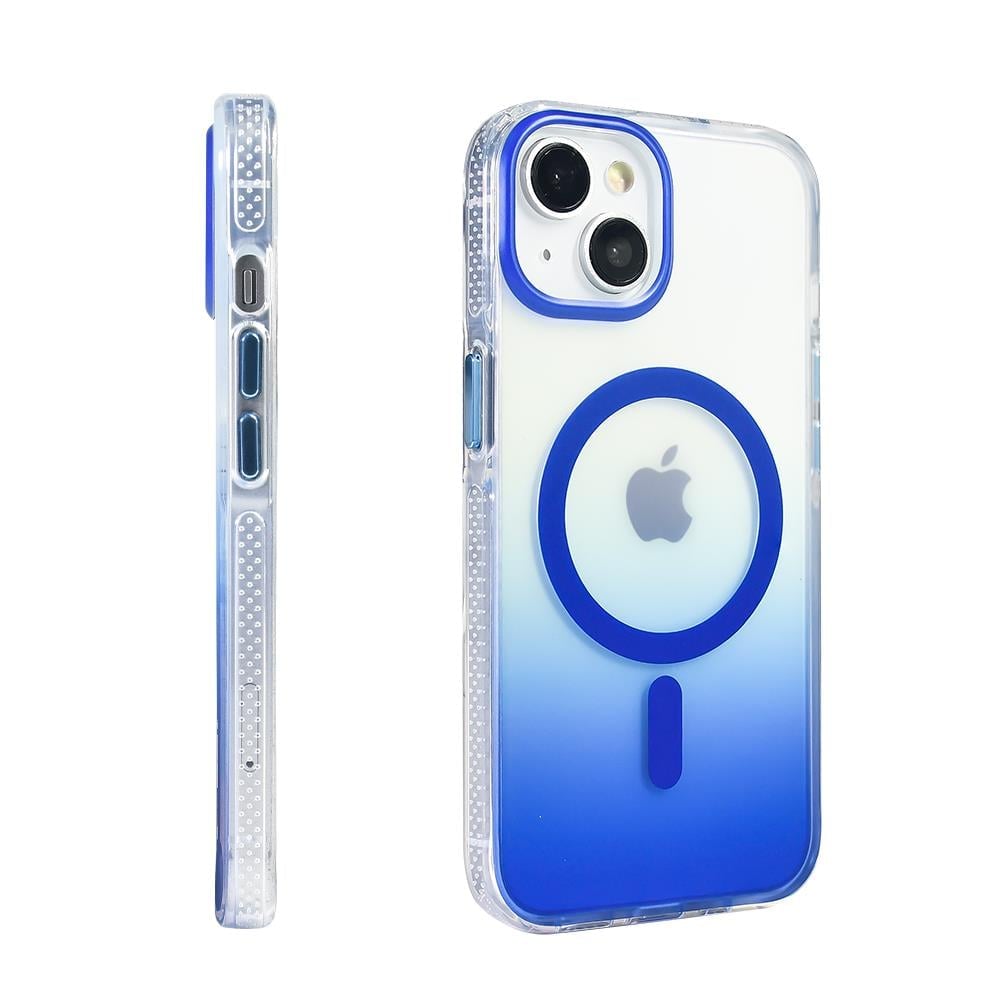 Apple iPhone 14 Kılıf M-safe Şarj Özellikli Transparan Renk Geçişli Zore Toros Kapak