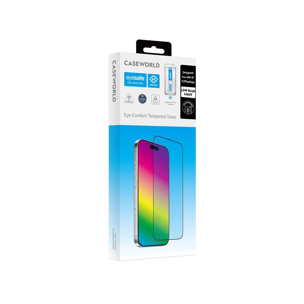 Apple iPhone 14 Plus CaseWorld Applicator Serisi 2.5D Eyesafe Mavi Işık Teknolojili 0.33mm Temperli Cam Ekran Koruyucu + Uygulama Aparatı