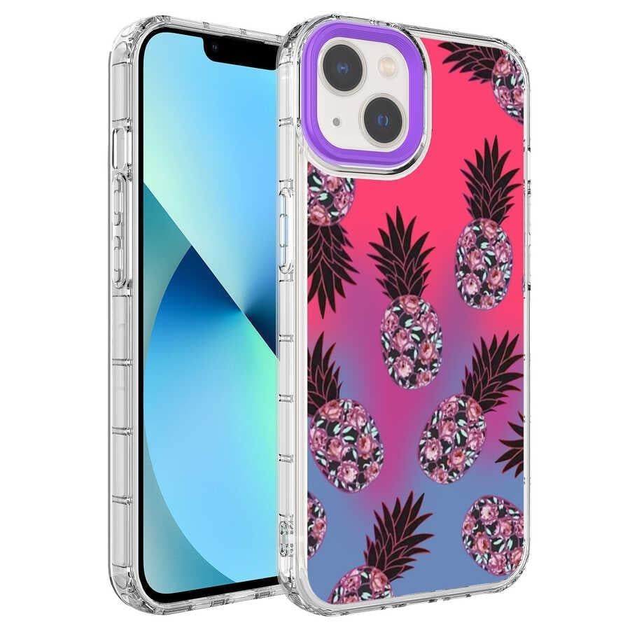 Apple iPhone 14 Plus Kılıf Kamera Korumalı Renkli Desenli Sert Silikon Zore Korn Kapak