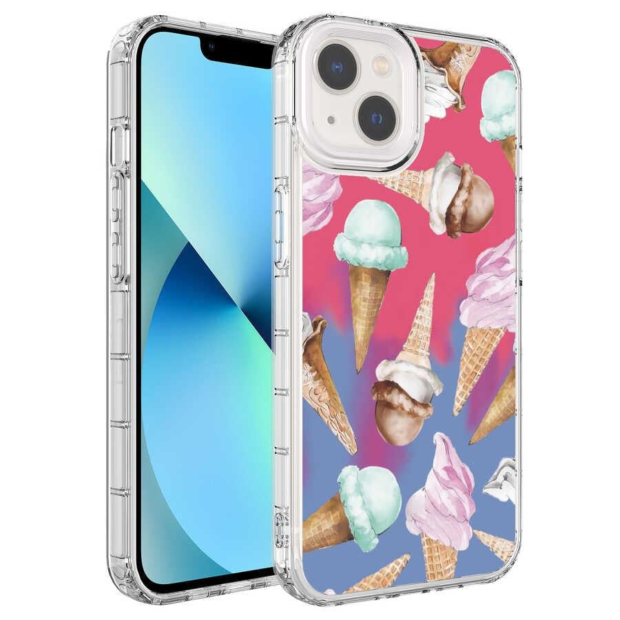 Apple iPhone 14 Plus Kılıf Kamera Korumalı Renkli Desenli Sert Silikon Zore Korn Kapak