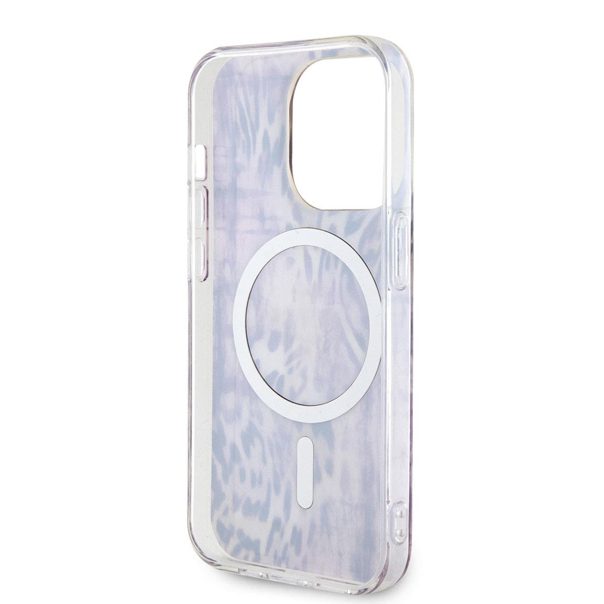 Apple iPhone 14 Pro Kılıf GUESS M-safe Şarj Özellikli Leopar Desenli Kapak