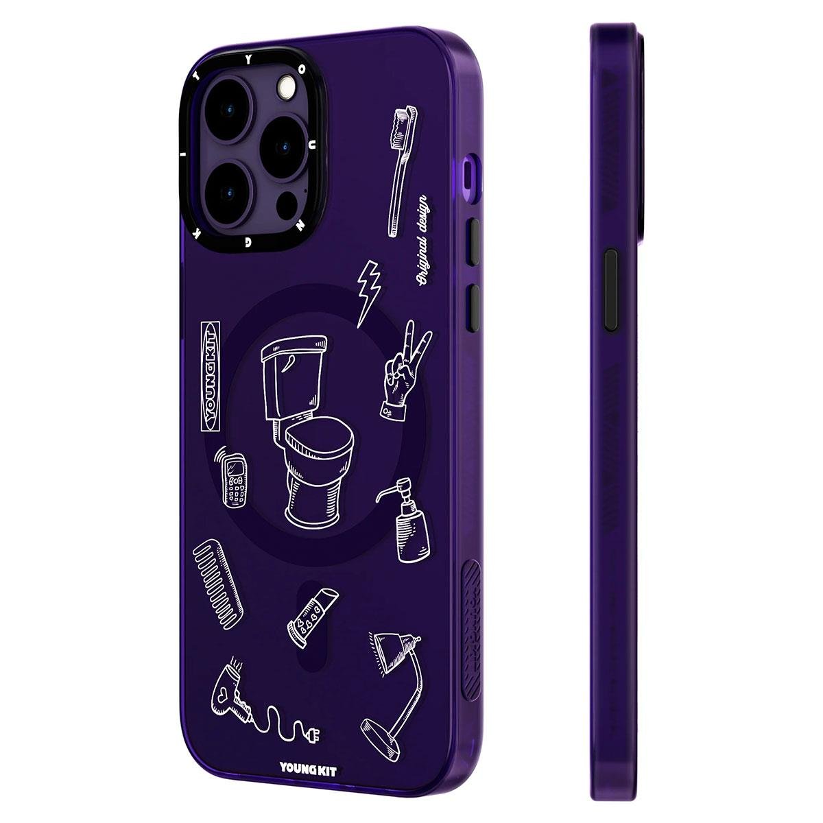 Apple iPhone 14 Pro Kılıf M-safe Şarj Özellikli Desenli Youngkit Plaything Serisi Kapak