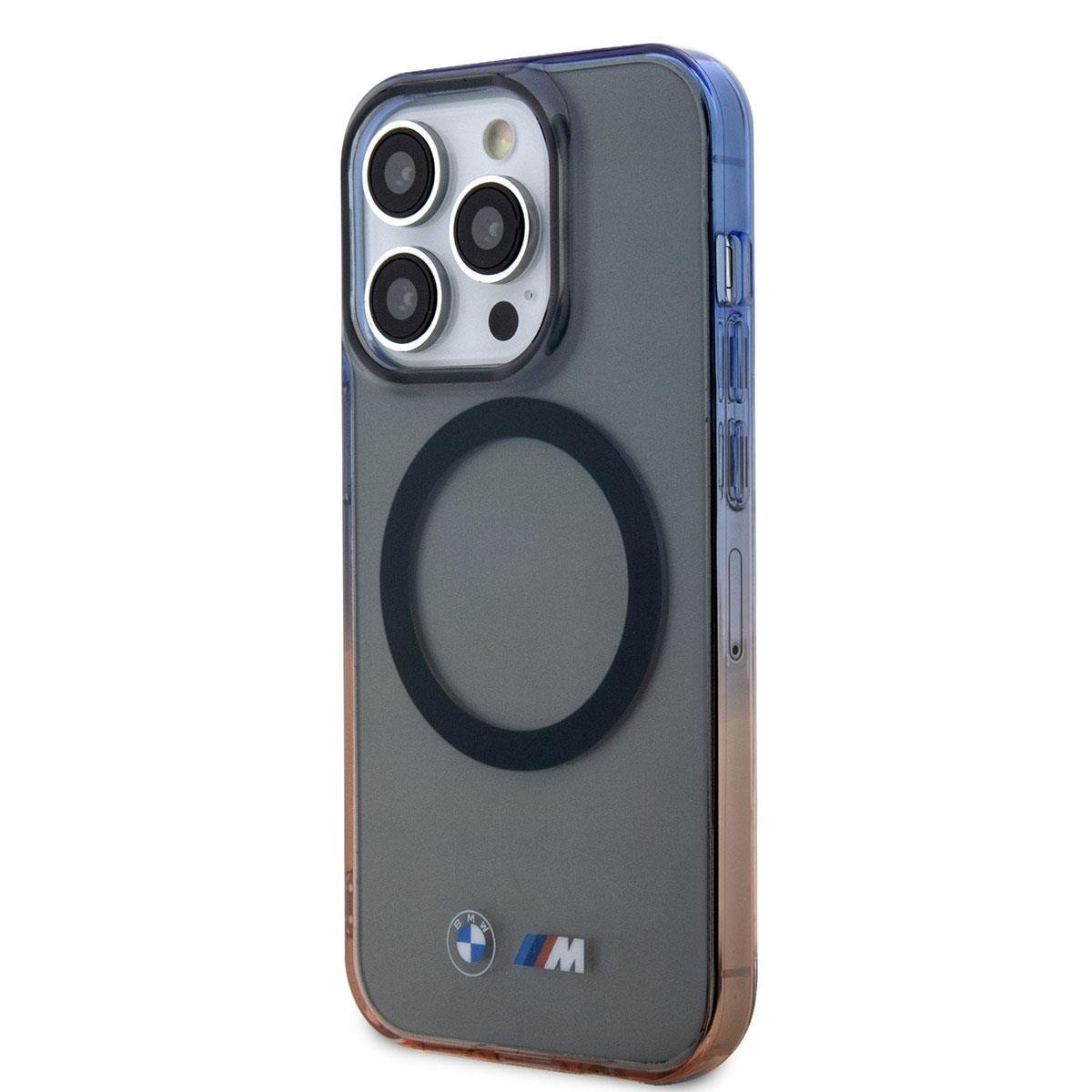 Apple iPhone 14 Pro Max Kılıf BMW M-safe Şarj Özellikli Transparan Renk Geçişli Dizayn Kapak