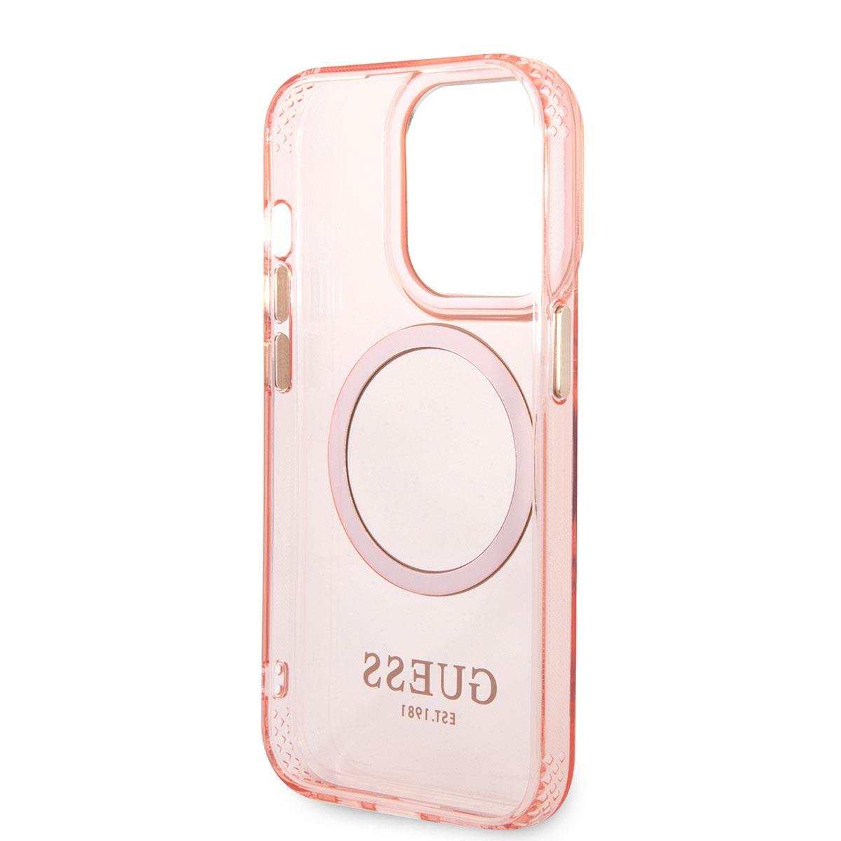 Apple iPhone 14 Pro Max Kılıf GUESS M-safe Şarj Özellikli Airbagli Dizayn Kapak