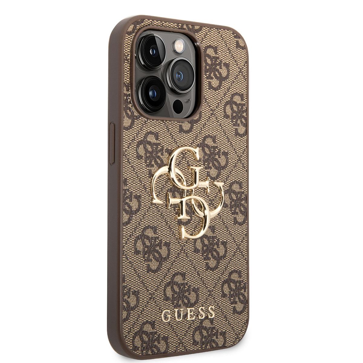 Apple iPhone 14 Pro Max Kılıf GUESS PU Deri Büyük Metal Logo Dizaynlı Kapak