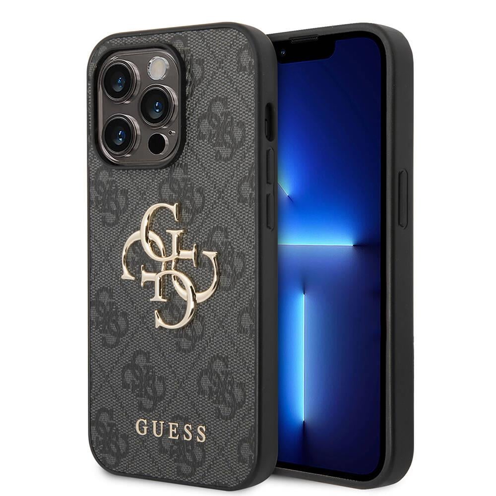 Apple iPhone 14 Pro Max Kılıf GUESS PU Deri Büyük Metal Logo Dizaynlı Kapak