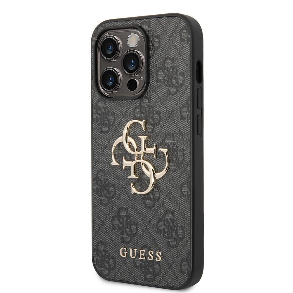 Apple iPhone 14 Pro Max Kılıf GUESS PU Deri Büyük Metal Logo Dizaynlı Kapak