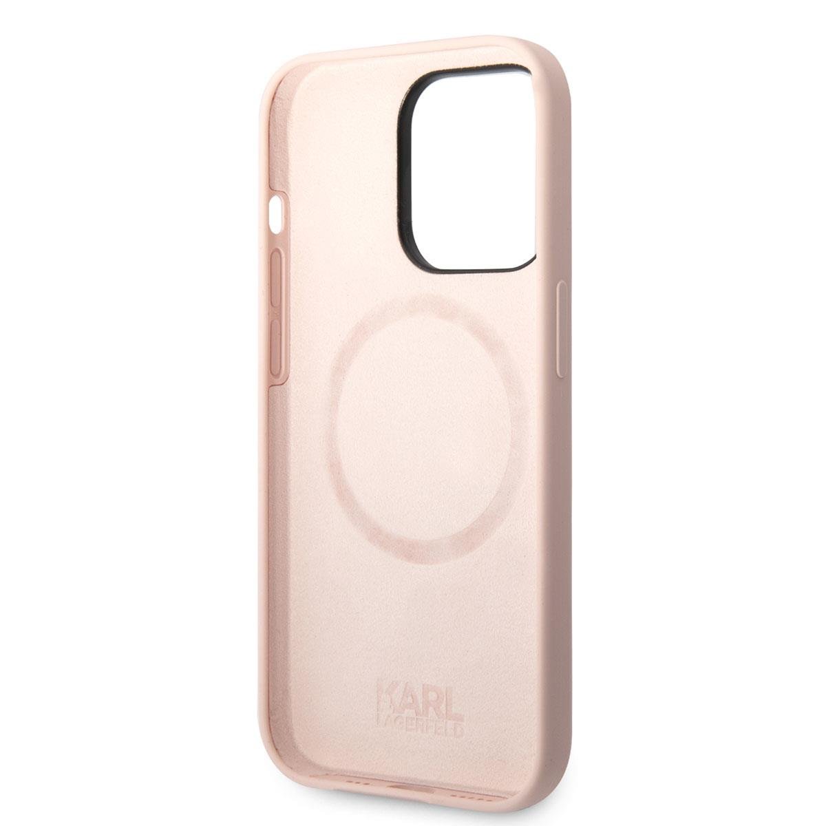 Apple iPhone 14 Pro Max Kılıf Karl Lagerfeld M-safe Şarj Özellikli Silikon K&C Dizayn Kapak