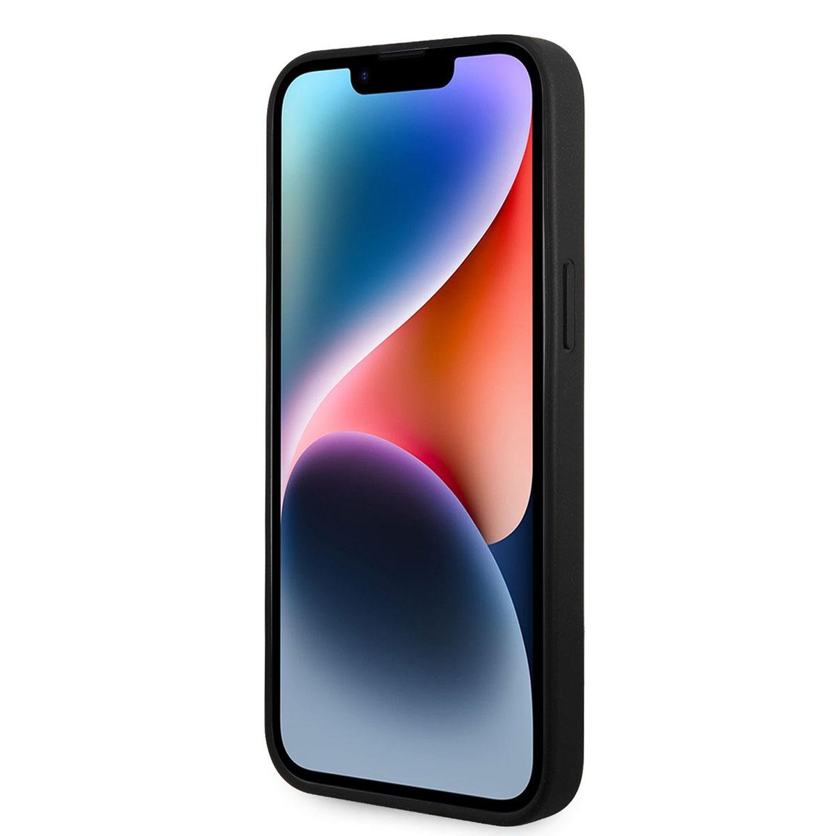 Apple iPhone 14 Pro Max Kılıf Karl Lagerfeld PU Suni Deri Şerit Dizayn Kapak