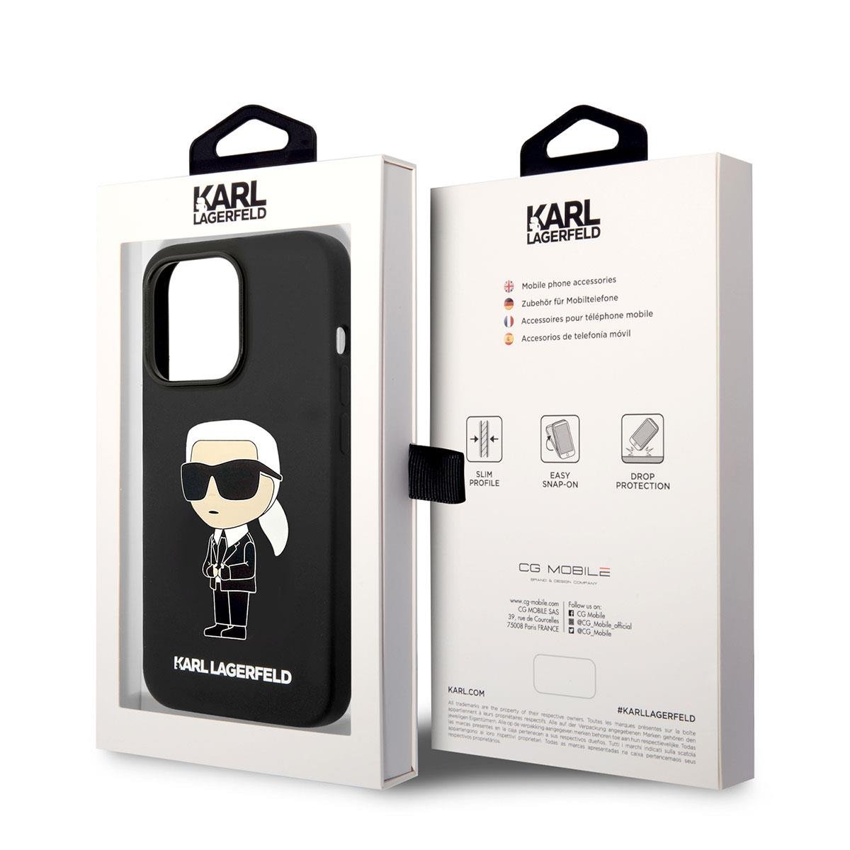 Apple iPhone 14 Pro Max Kılıf Karl Lagerfeld M-safe Şarj Özellikli Silikon Karl Dizayn Kapak