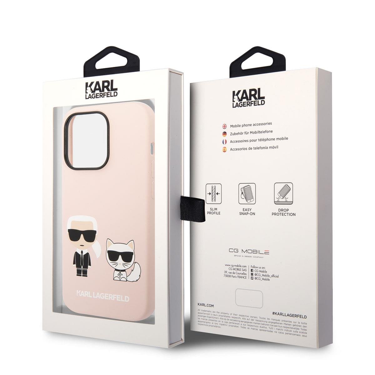 Apple iPhone 14 Pro Max Kılıf Karl Lagerfeld M-safe Şarj Özellikli Silikon K&C Dizayn Kapak