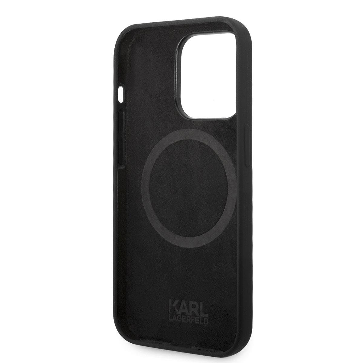 Apple iPhone 14 Pro Max Kılıf Karl Lagerfeld M-safe Şarj Özellikli Silikon Karl Dizayn Kapak