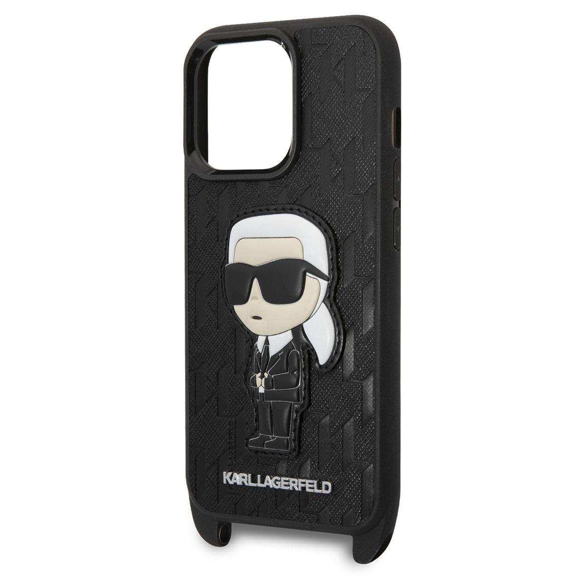 Apple iPhone 14 Pro Max Kılıf Karl Lagerfeld Boyun Askılı Karl Dizayn Kapak