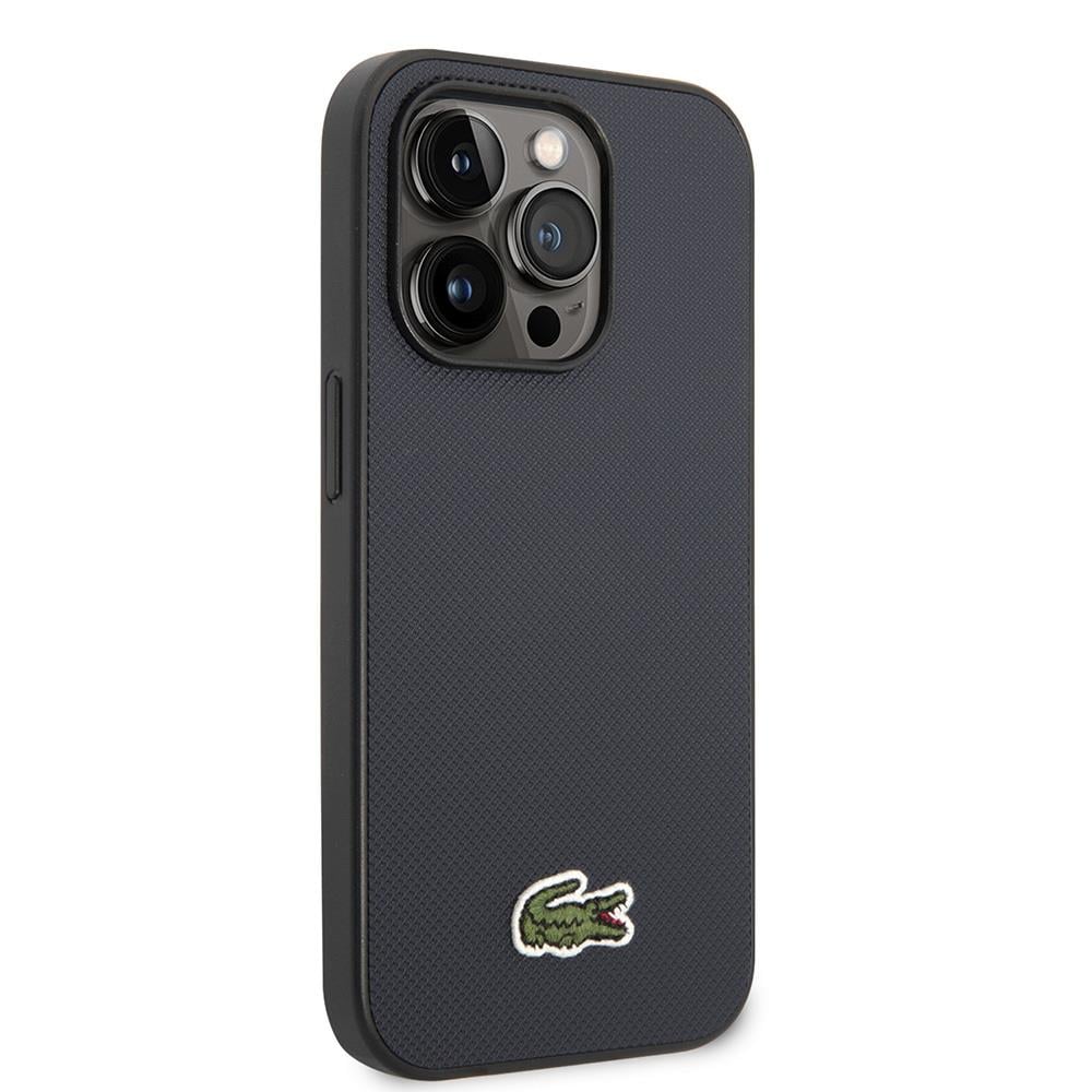 Apple iPhone 14 Pro Max Kılıf Lacoste Orjinal Lisanslı PU Pike Desenli Arka Yüzey İkonik Timsah Dokuma Logolu Kapak
