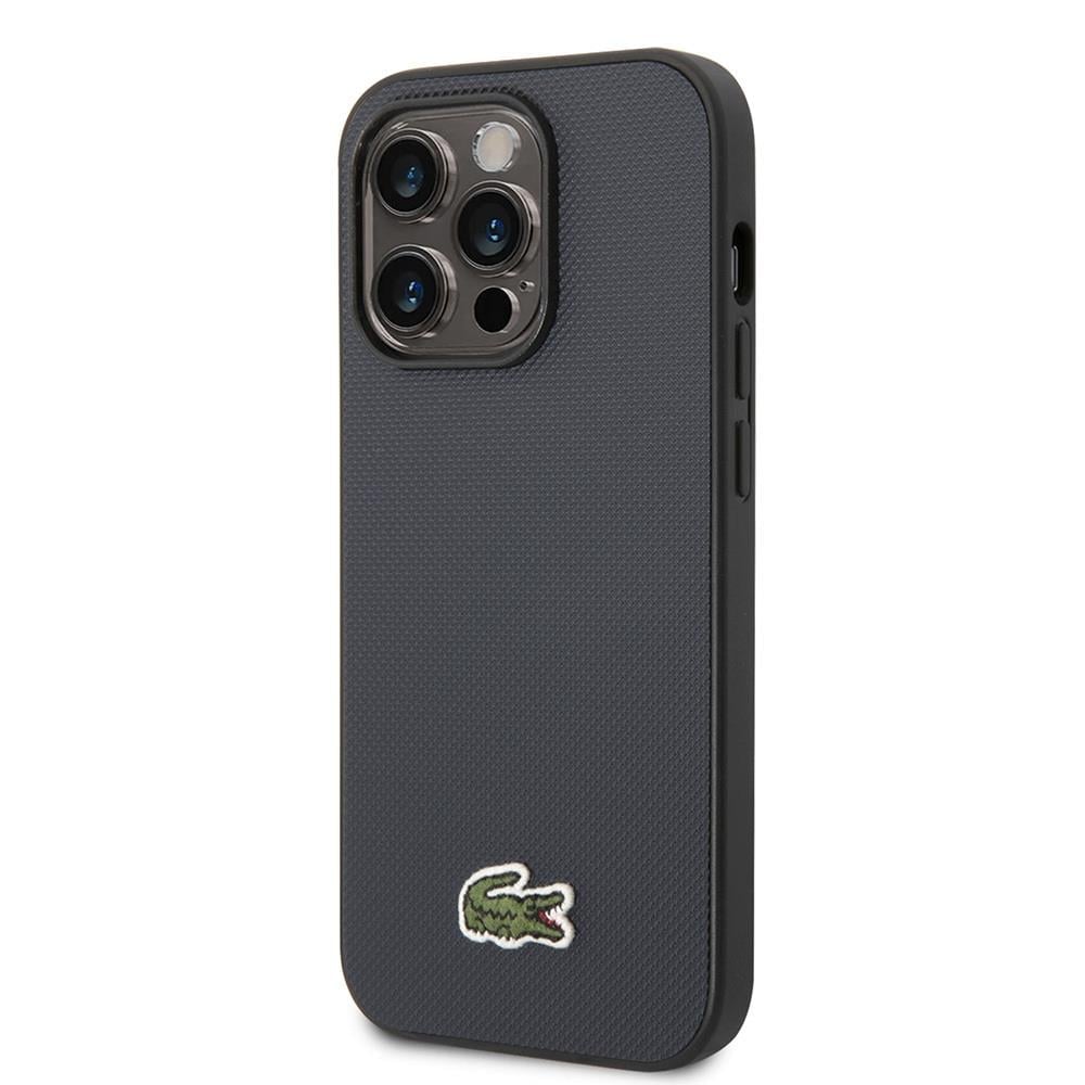 Apple iPhone 14 Pro Max Kılıf Lacoste Orjinal Lisanslı PU Pike Desenli Arka Yüzey İkonik Timsah Dokuma Logolu Kapak