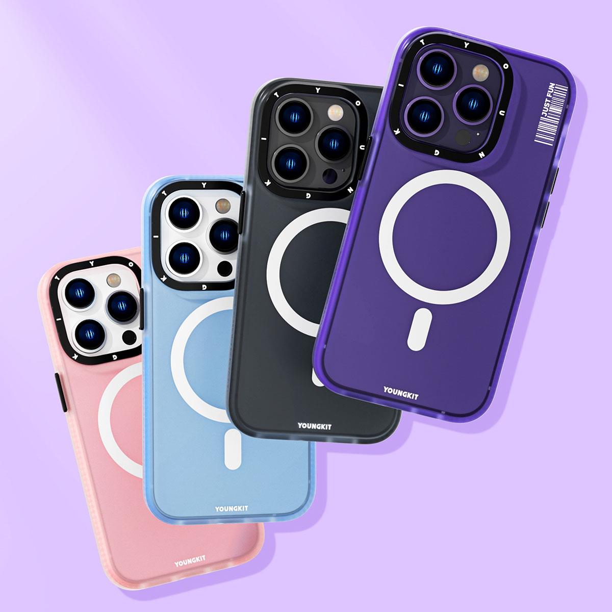 Apple iPhone 14 Pro Max Kılıf M-safe Şarj Özellikli Youngkit Colored Sand Serisi Kapak