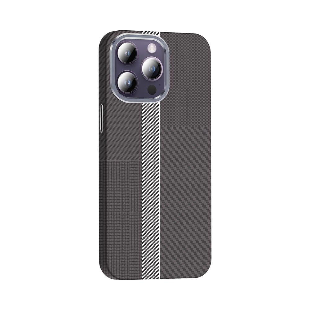 Apple iPhone 14 Pro Max Kılıf M-safe Şarj Özellikli Karbon Fiber Görünümlü Zore Gros Kapak