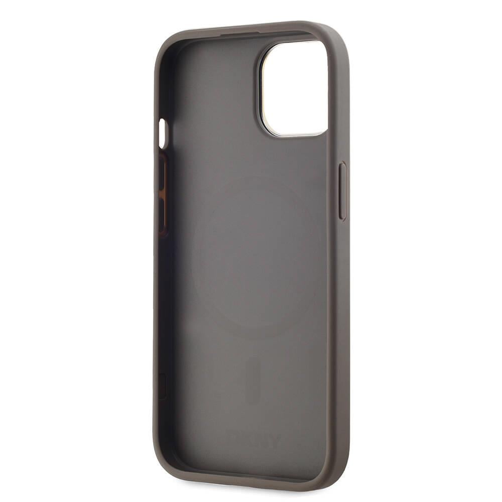 Apple iPhone 15 Kılıf DKNY Orjinal Lisanslı M-safe Şarj Özellikli 3D Yazılı Checkered Pattern Kapak
