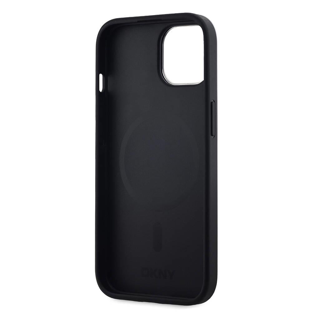 Apple iPhone 15 Kılıf DKNY Orjinal Lisanslı M-safe Şarj Özellikli 3D Yazılı Checkered Pattern Kapak
