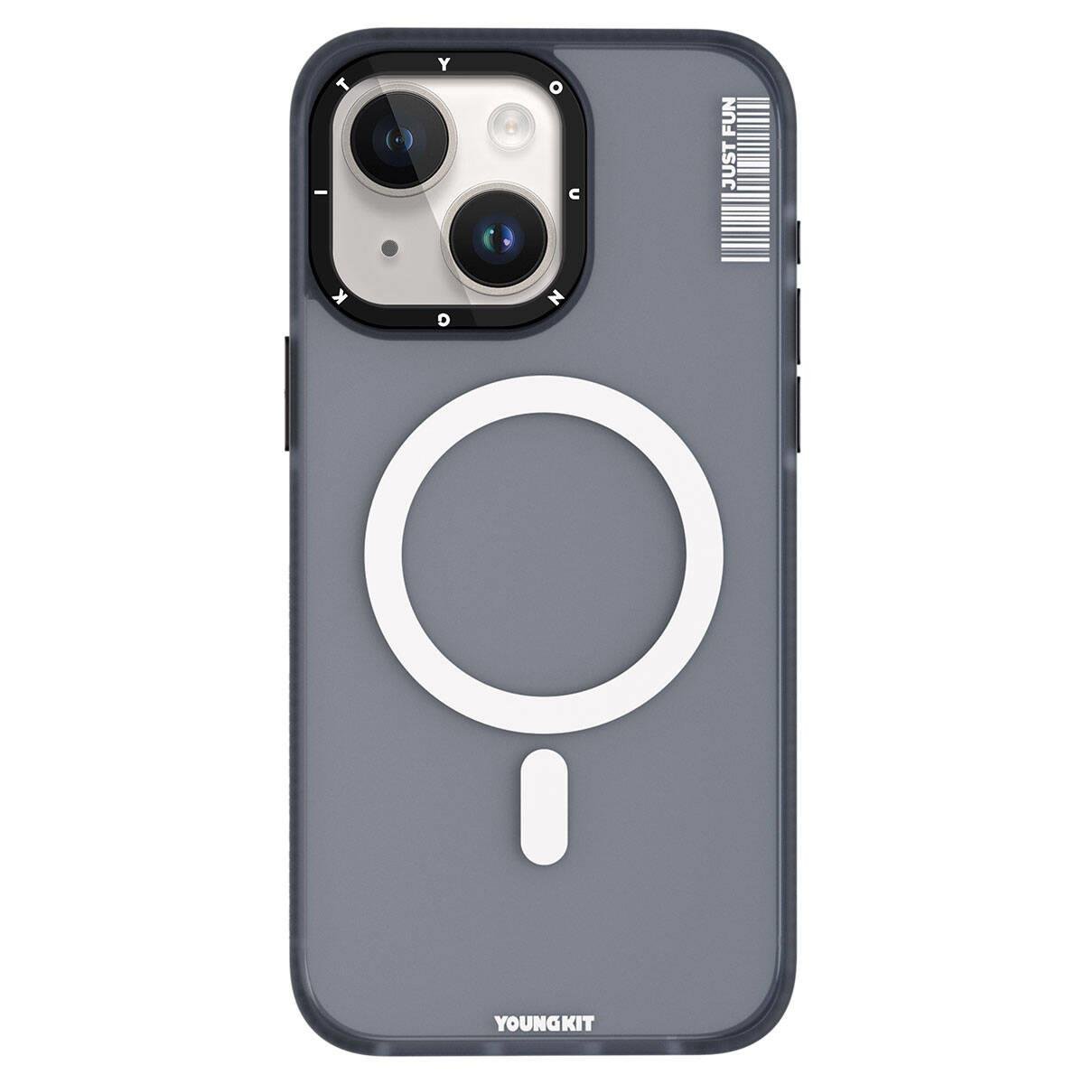 Apple iPhone 15 Kılıf M-safe Şarj Özellikli Youngkit Colored Sand Serisi Kapak