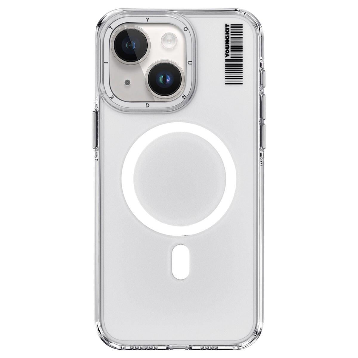 Apple iPhone 15 Kılıf M-safe Şarj Özellikli Şeffaf Youngkit Crystal Shield Serisi Kapak