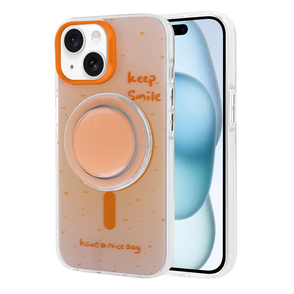 Apple iPhone 15 Kılıf M-safe Şarj Özellikli Tak-Çıkar Pop Soketli Zore Tiktok Kapak