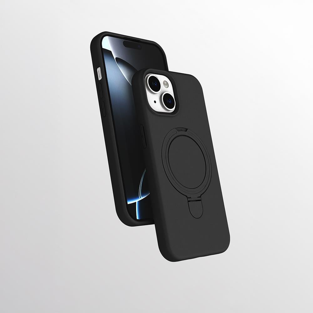 Apple iPhone 15 Kılıf M-safe Şarj Özellikli Standlı Zore Samara Kapak