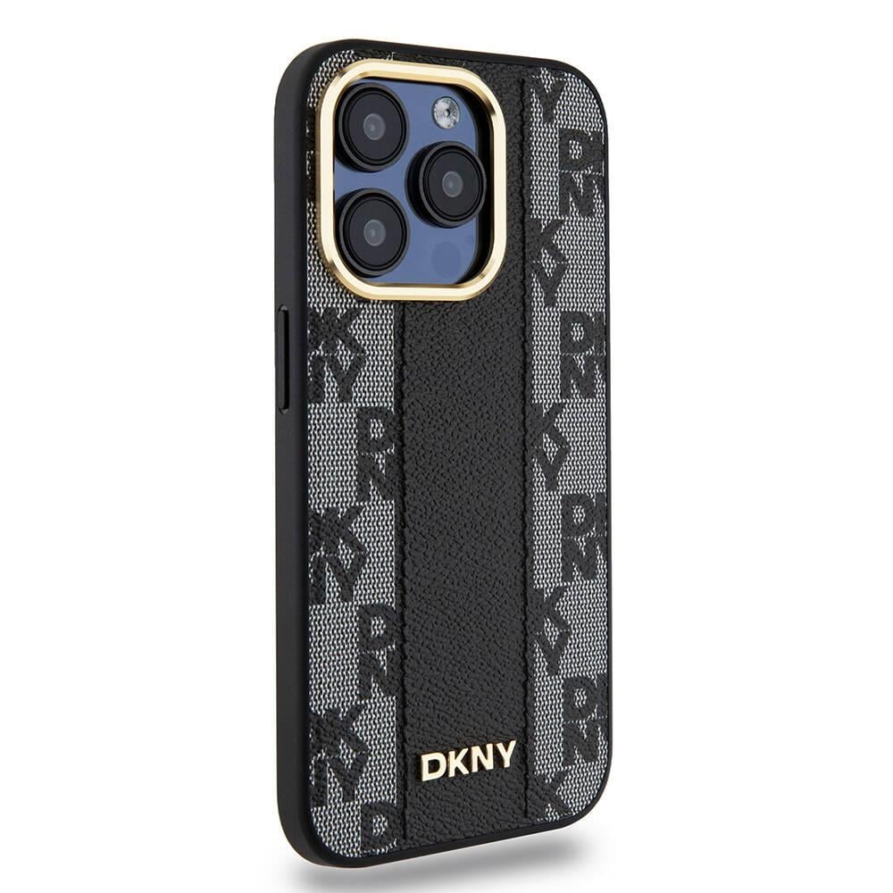 Apple iPhone 15 Pro Kılıf DKNY Orjinal Lisanslı M-safe Şarj Özellikli 3D Yazılı Checkered Pattern Kapak