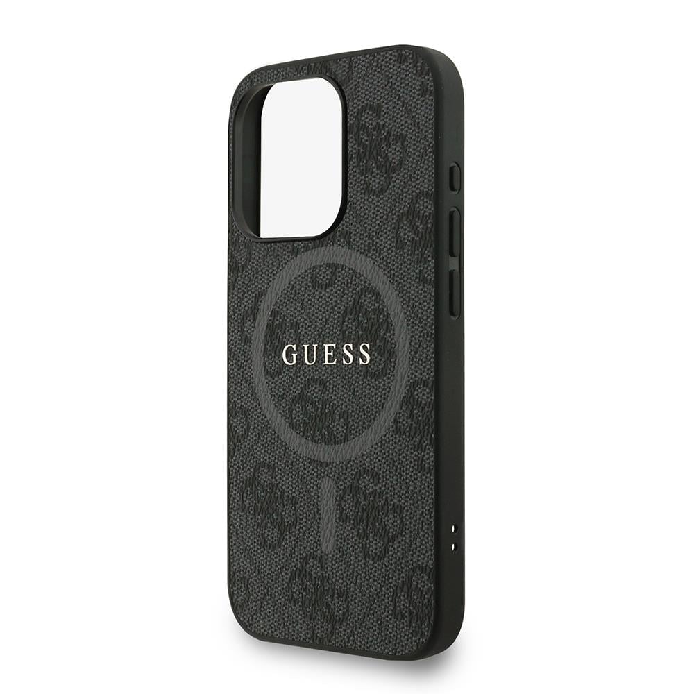 Apple iPhone 15 Pro Kılıf Guess Orjinal Lisanslı M-safe Şarj Özellikli PU Deri Bilek Askı İpli Yazı Logolu Kapak
