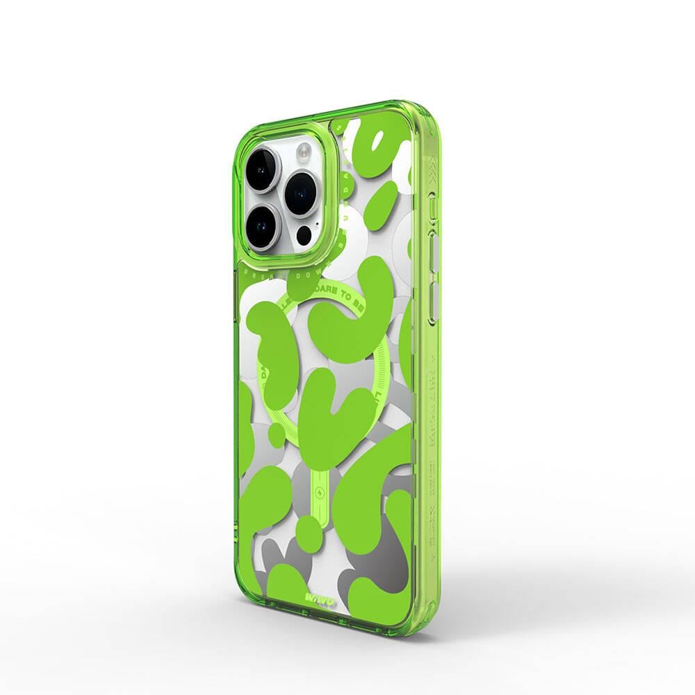 Apple iPhone 15 Pro Kılıf M-safe Şarj Özellikli Boya Desenli Wiwu Fluorescent G Serisi Kapak