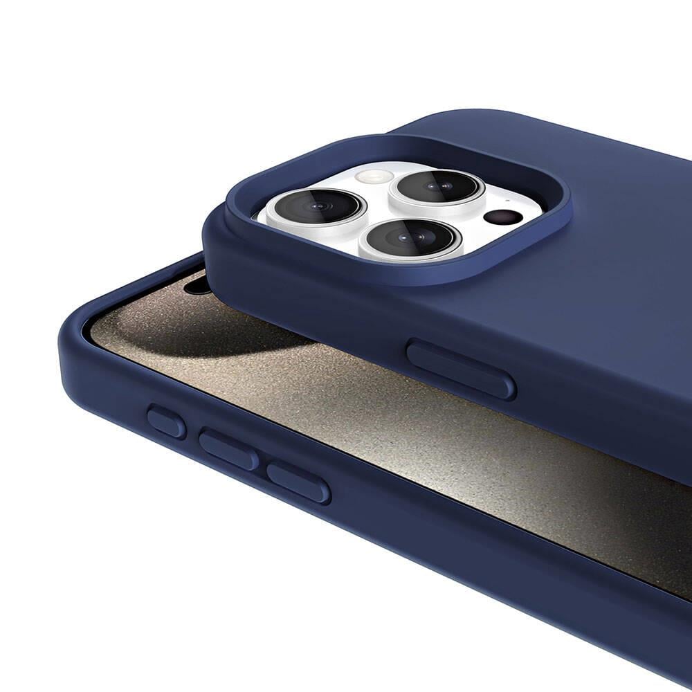 Apple iPhone 15 Pro Kılıf M-safe Şarj Özellikli Sıvı Teknolojili Silinebilir Sert Zore Kivi Kapak