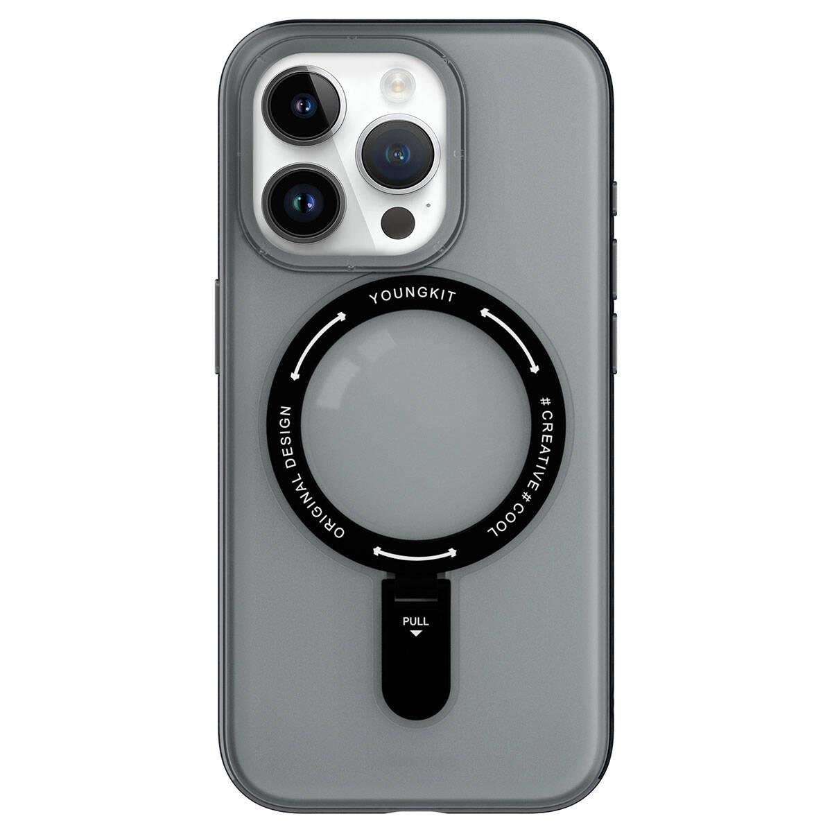 Apple iPhone 15 Pro Kılıf M-safe Şarj Özellikli Youngkit Rock Serisi Kapak