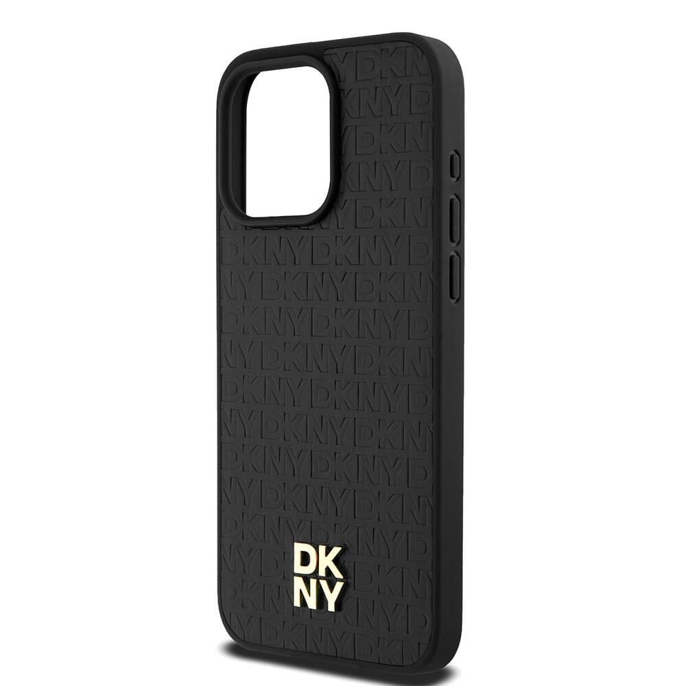 Apple iPhone 15 Pro Max Kılıf DKNY Orjinal Lisanslı M-safe Şarj Özellikli 3D Yazılı Repeat Pattern Kapak