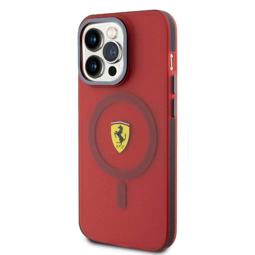 Apple iPhone 15 Pro Max Kılıf Ferrari Orjinal Lisanslı M-safe Şarj Özellikli Kontrast Bumper Kapak