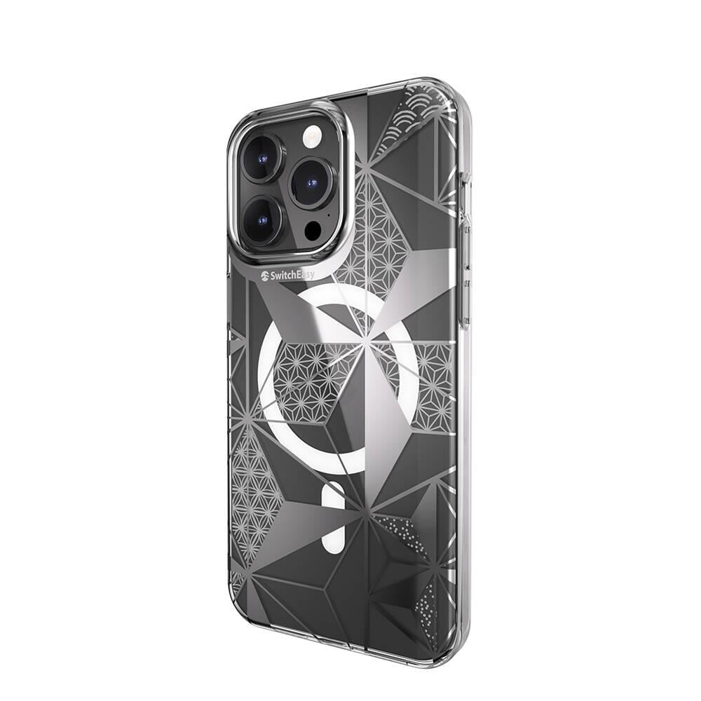 Apple iPhone 15 Pro Max Kılıf M-safe Şarj Özellikli Çift IMD Baskılı Lisanslı Switcheasy Artist-M Asanoha Kapak
