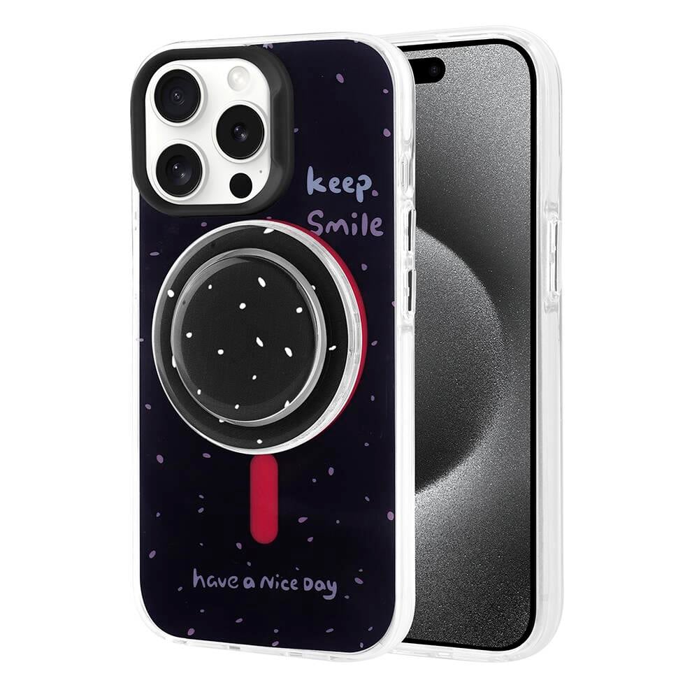 Apple iPhone 15 Pro Max Kılıf M-safe Şarj Özellikli Tak-Çıkar Pop Soketli Zore Tiktok Kapak