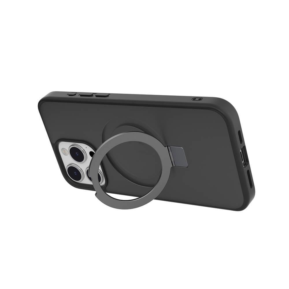 Apple iPhone 15 Pro Max Kılıf M-safe Şarj Özellikli Yüzük Standlı Lisanslı Switcheasy Magstand-M Kapak