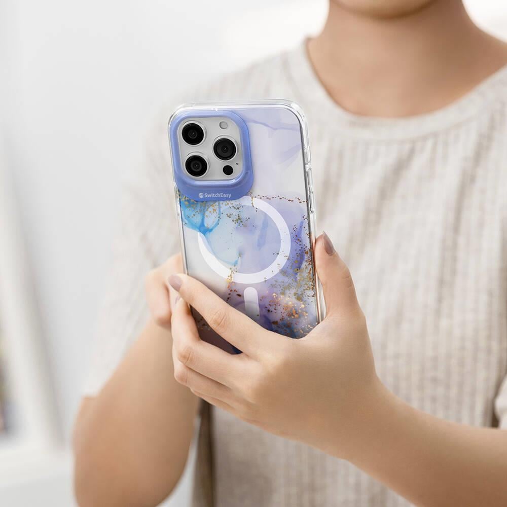 Apple iPhone 15 Pro Max Kılıf M-safe Şarj Özellikli Çift IMD Baskılı Lisanslı Switcheasy Artist-M Veil Kapak