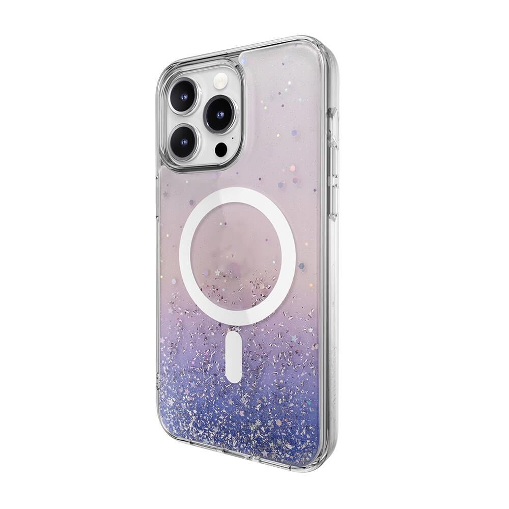 Apple iPhone 15 Pro Max Kılıf M-safe Şarj Özellikli Parlayan Simli Şeffaf Lisanslı Switcheasy Starfield-M Kapak