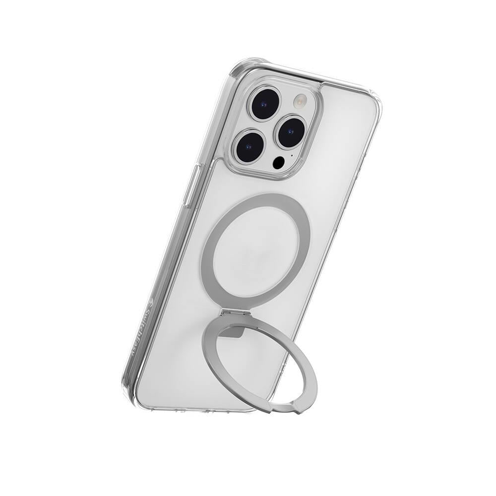 Apple iPhone 15 Pro Max Kılıf M-safe Şarj Özellikli Yüzük Standlı Lisanslı Switcheasy Magstand-M Kapak