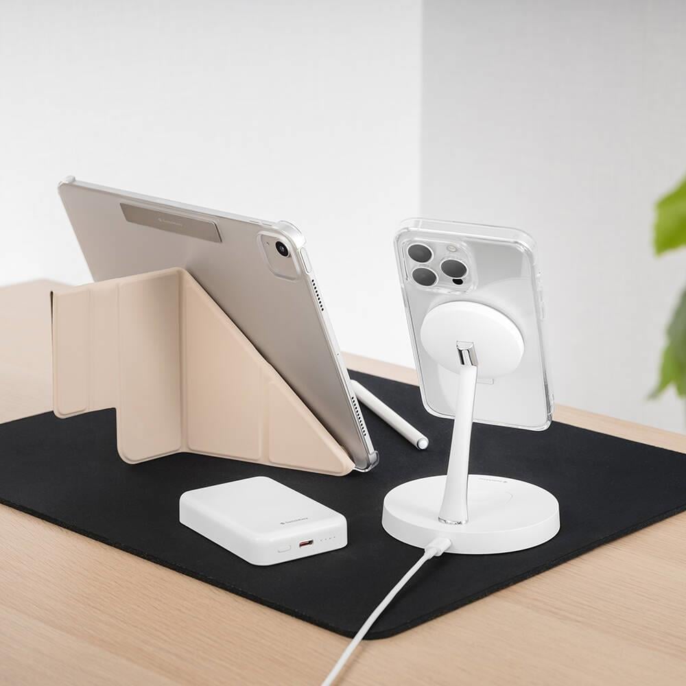 Apple iPhone 15 Pro Max Kılıf M-safe Şarj Özellikli Yüzük Standlı Lisanslı Switcheasy Magstand-M Kapak